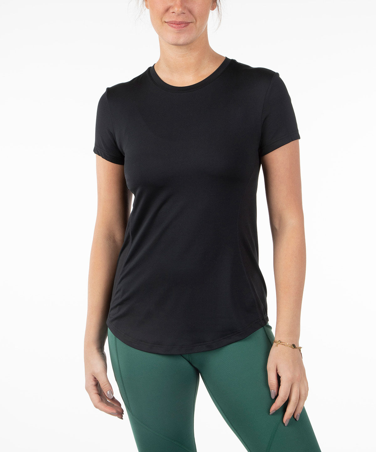 Women&#39;s Aria Tee Shirt with Mesh Insert Knit