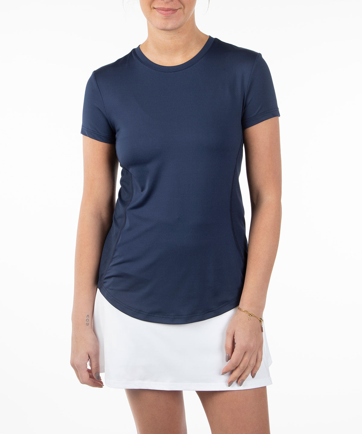 Women&#39;s Aria Tee Shirt with Mesh Insert Knit