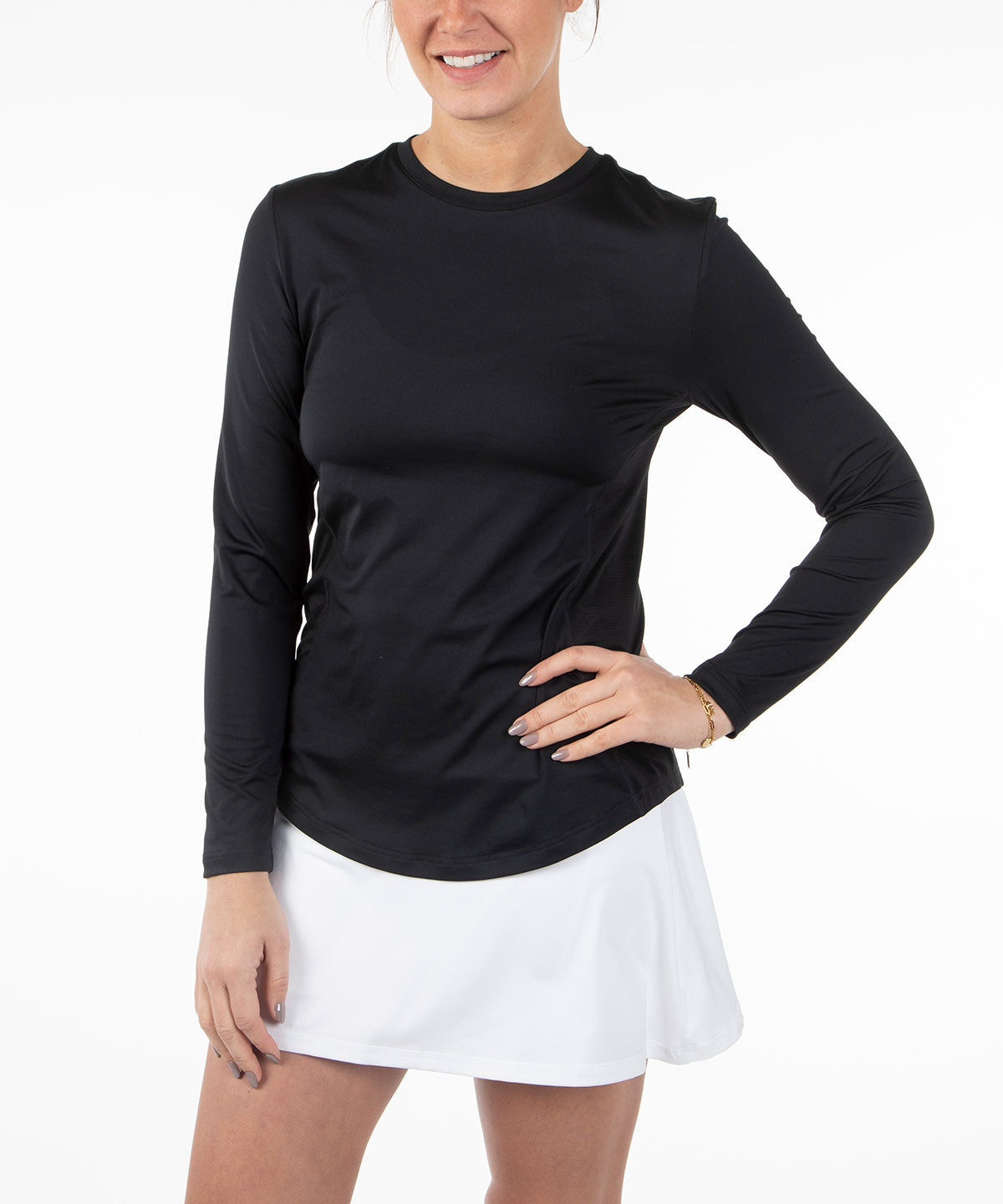 Women&#39;s Sari Athletic Long-Sleeve Tee with Mesh Insert Knit