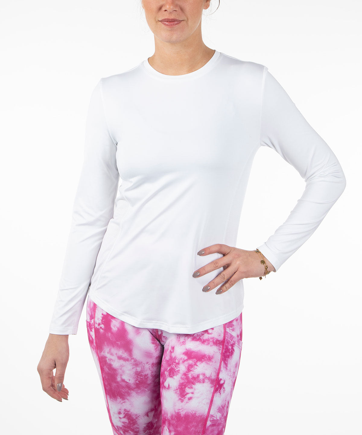 Women&#39;s Sari Athletic Long-Sleeve Tee with Mesh Insert Knit