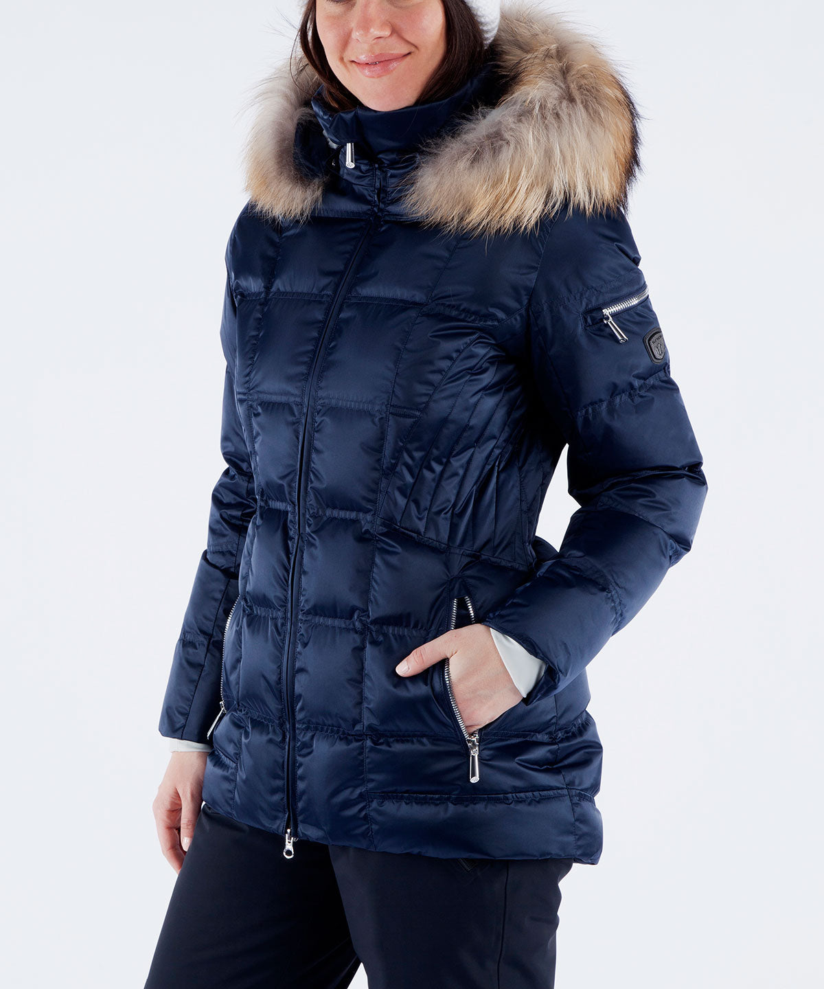 Women&#39;s Nikki Quilted Jacket with Removable Faux Fur Ruff