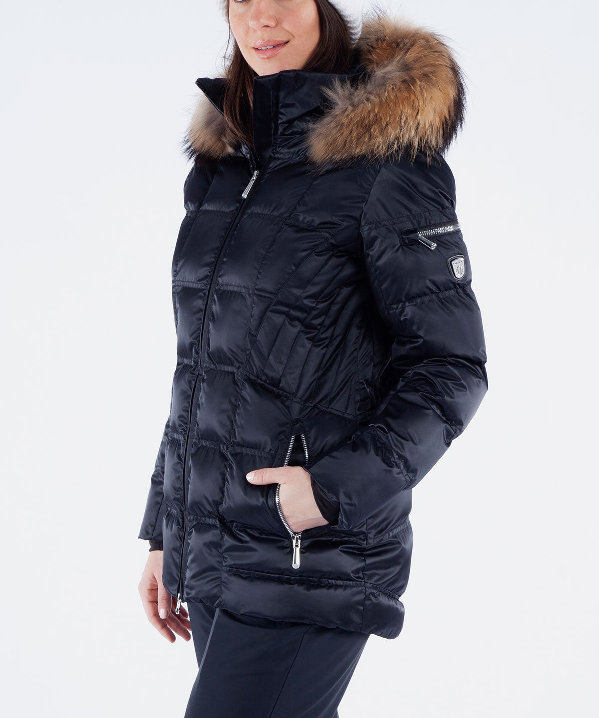 Women&#39;s Nikki Quilted Jacket with Removable Faux Fur Ruff