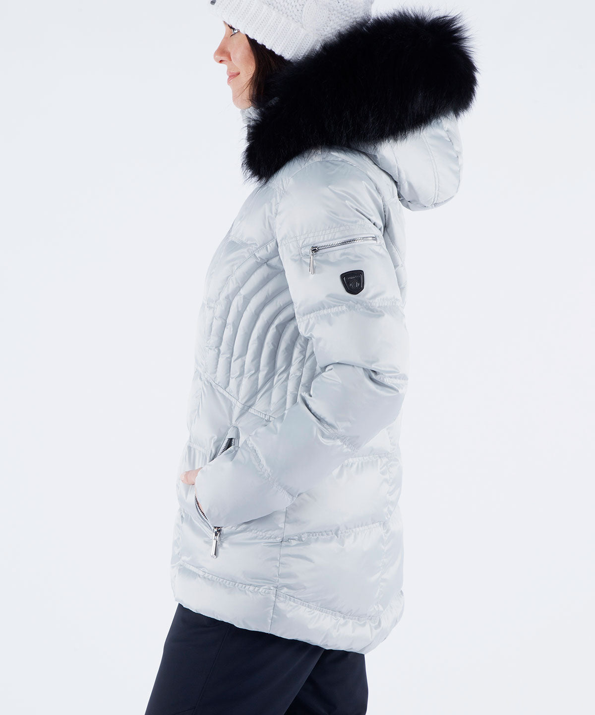 Women&#39;s Nikki Quilted Jacket with Removable Faux Fur Ruff