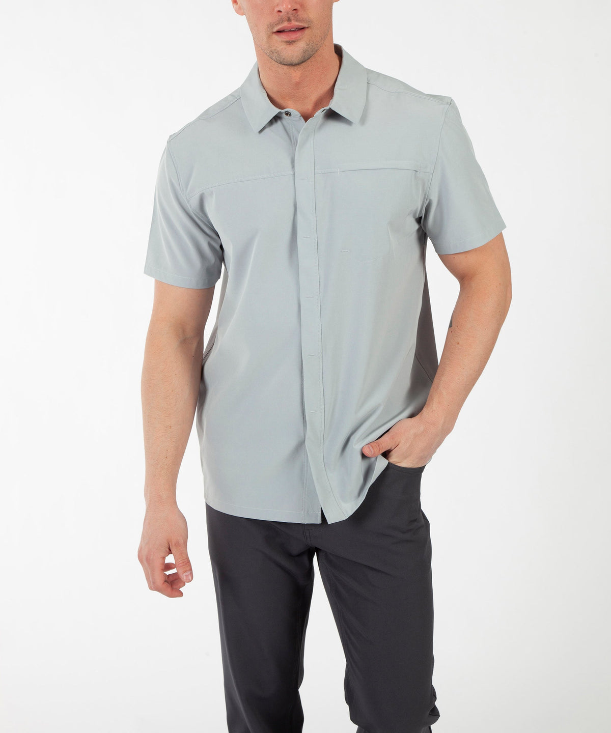 Men&#39;s Duncan Woven Snap-Front Short Sleeve Shirt