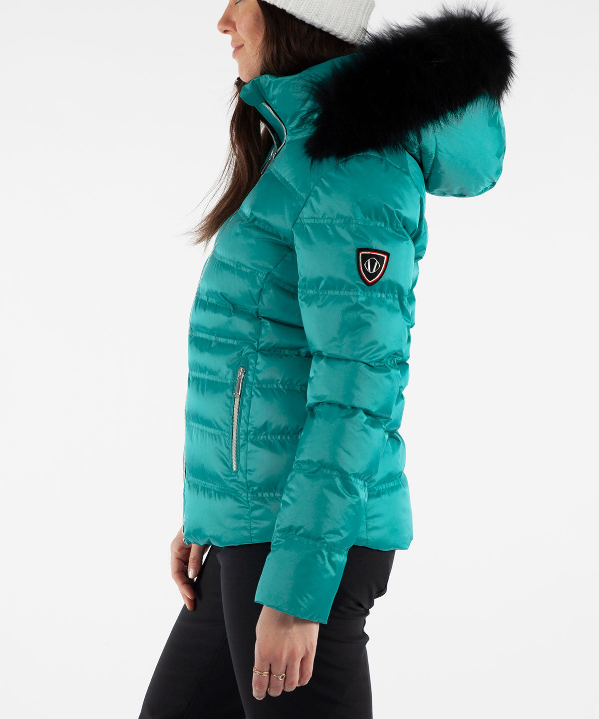 Women&#39;s Fiona Waterproof Quilted Stretch Jacket With Removable Fur Ruff