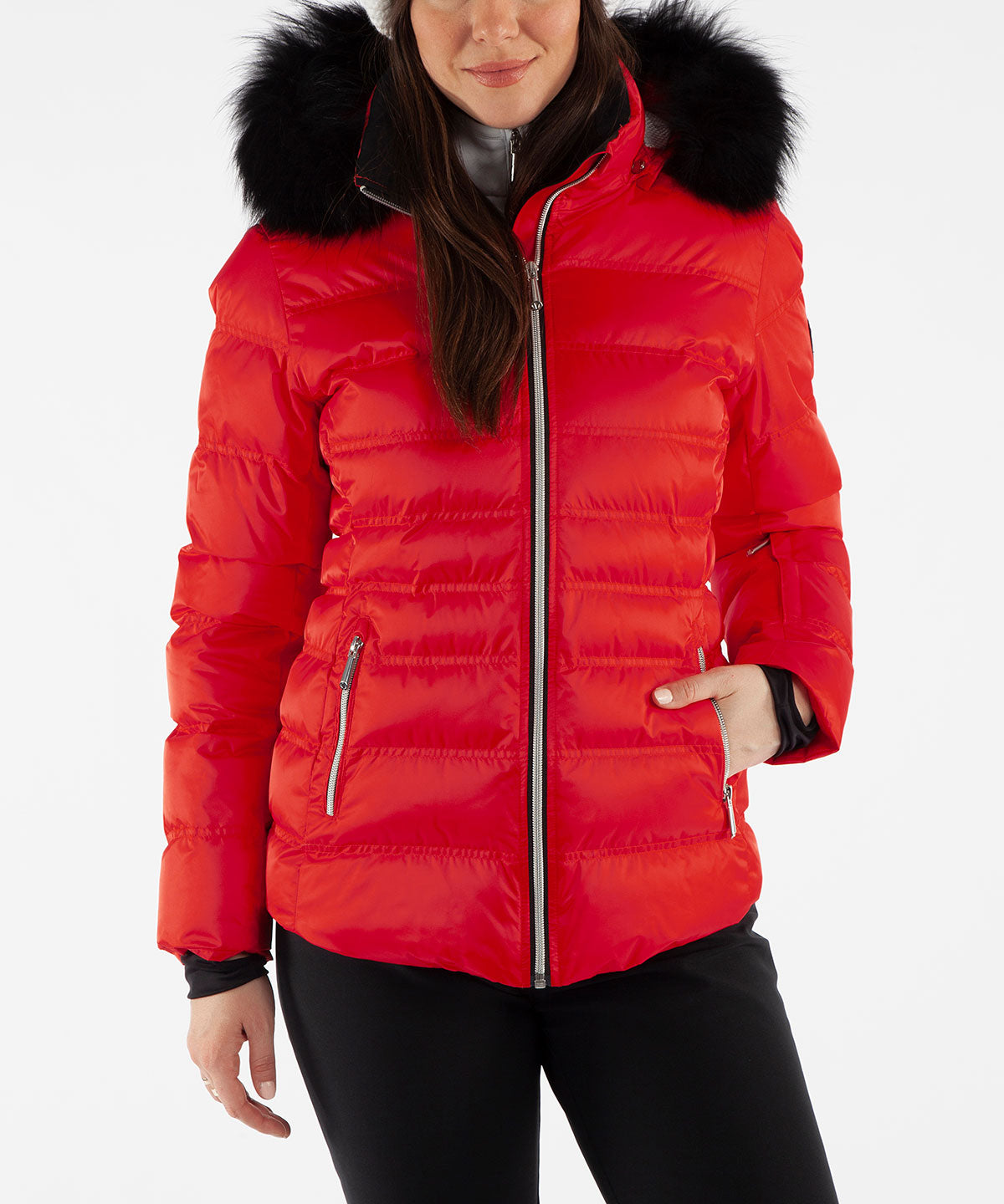 Women&#39;s Fiona Waterproof Quilted Stretch Jacket With Removable Fur Ruff