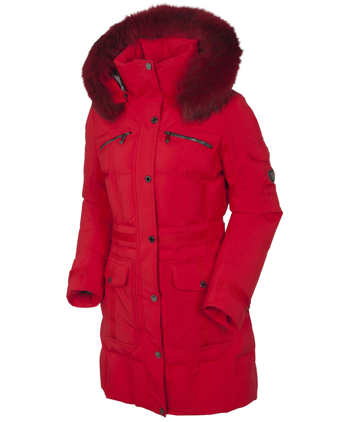 Women&#39;s Tanya Quilted 3/4 Coat With Removable Fur Ruff