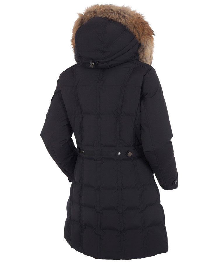 Women&#39;s Tanya Quilted 3/4 Coat With Removable Faux Fur Ruff