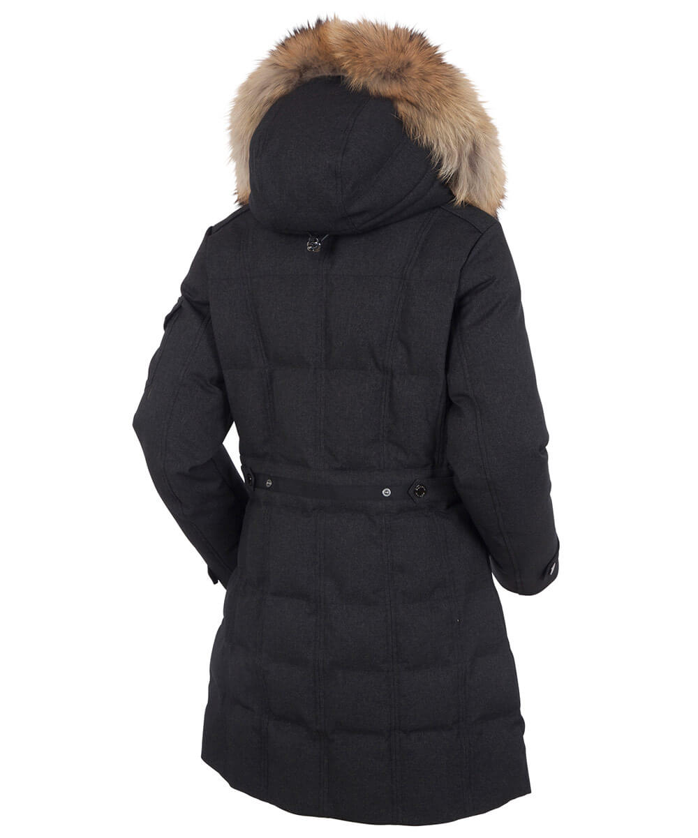 Women&#39;s Tanya Quilted 3/4 Coat With Removable Faux Fur Ruff