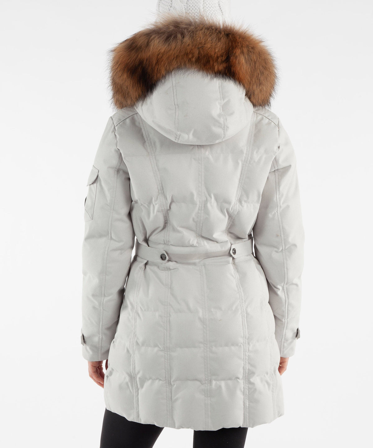 Women&#39;s Eva Waterproof Quilted 3/4 Coat With Removable Fur Ruff