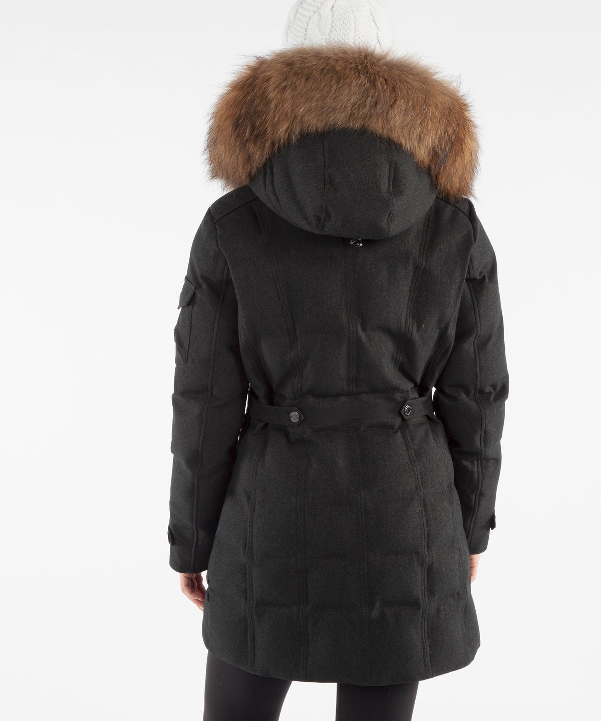 Women&#39;s Tanya Quilted 3/4 Coat With Removable Fur Ruff