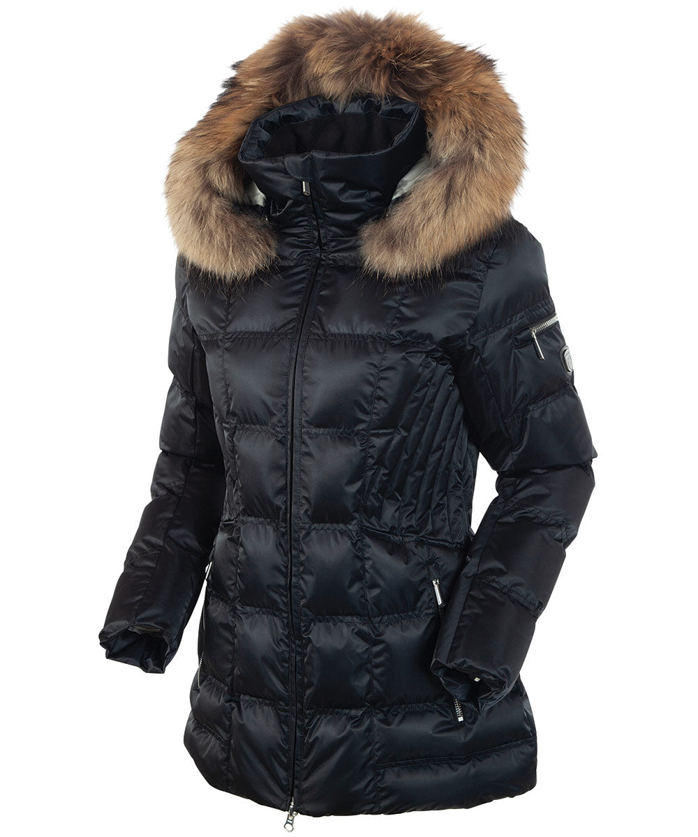 Women&#39;s Nikki Quilted Jacket with Removable Faux Fur Ruff