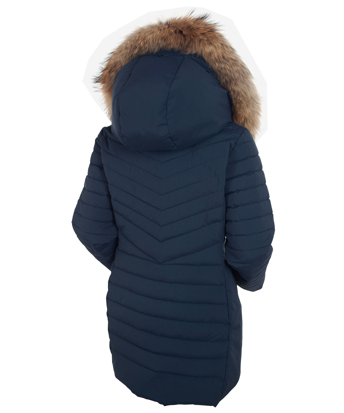 Women&#39;s River Waterproof Quilted 3/4 Coat with Removable Fur Ruff