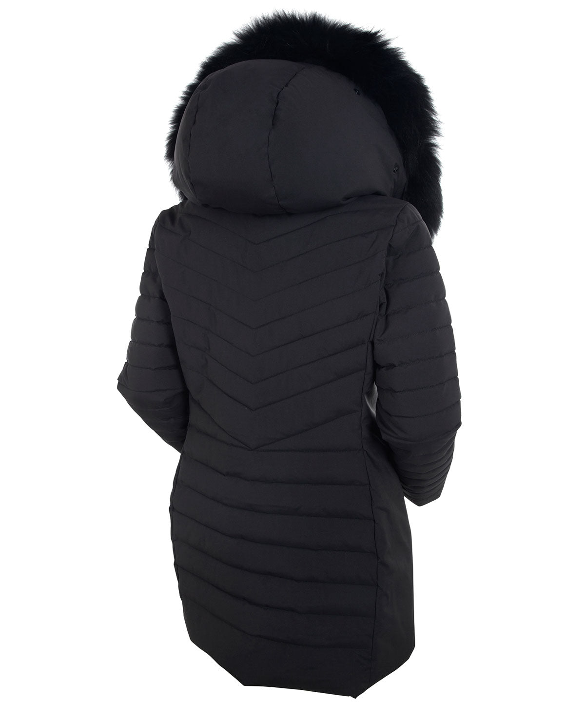 Women&#39;s River Waterproof Quilted 3/4 Coat with Removable Fur Ruff