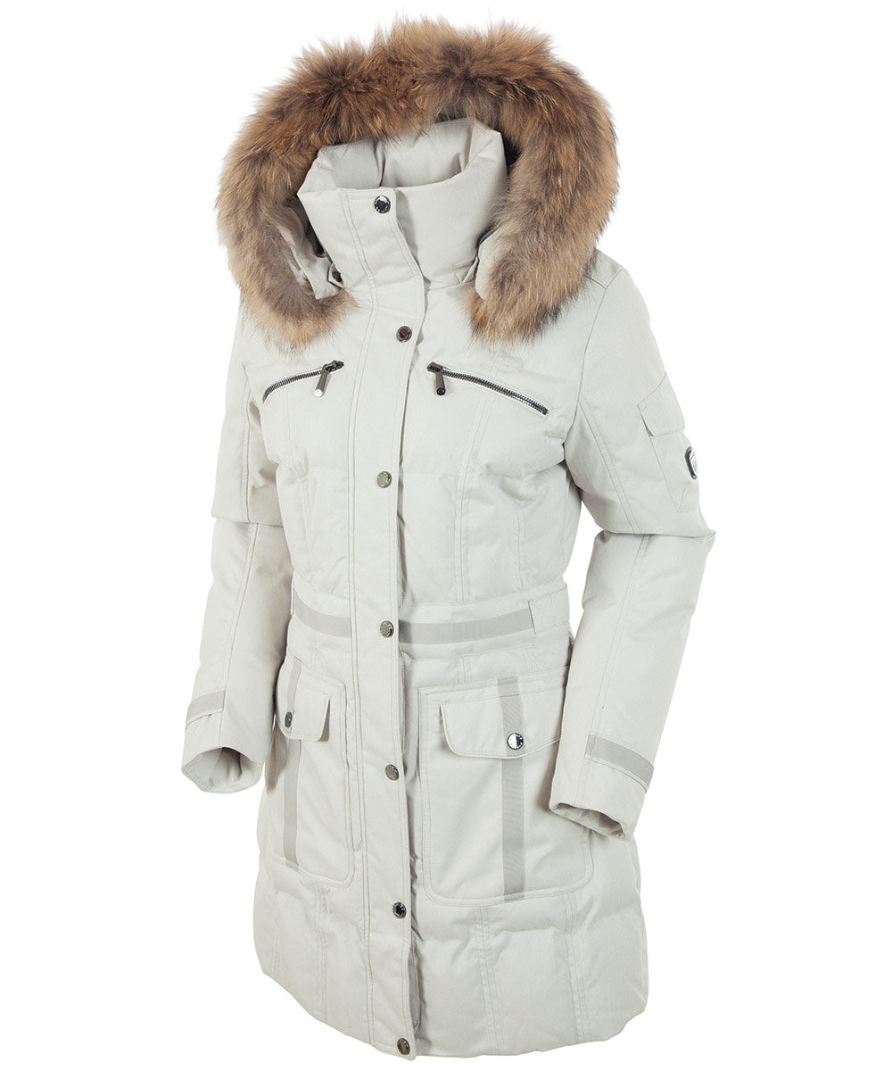 Manteau 3/4 matelassé Tanya pour femmes avec bordure en fourrure amovible